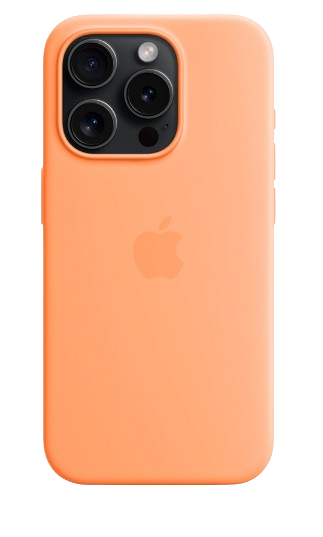 Apple silicone case with MagSafe iPhone 15 Pro (Original Quality) Orange Sorbet
